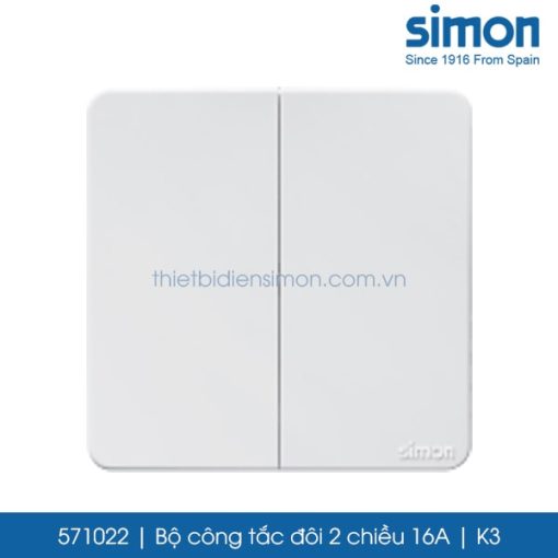 571022 Simon K3 công tắc đôi 2 chiều 16A