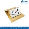 SEF3701 Simon ổ cắm âm sàn gồm ổ đơn 3 chấu đa năng + ổ 2 chấu màu vàng