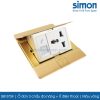 SEF3704 Simon ổ cắm âm sàn gồm ổ đơn 3 chấu đa năng + điện thoại màu vàng