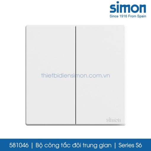 581046 Simon S6 công tắc đôi trung gian