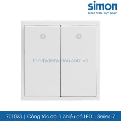 701023 Simon i7 công tắc đôi 1 chiều có LED