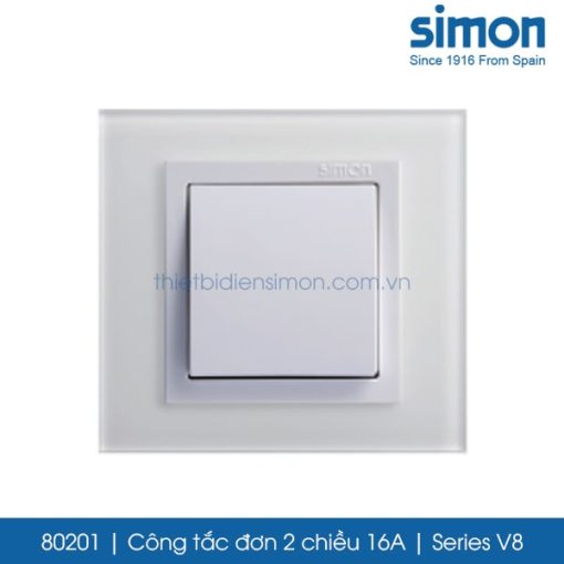 80201 Simon V8 công tắc đơn 2 chiều 16A
