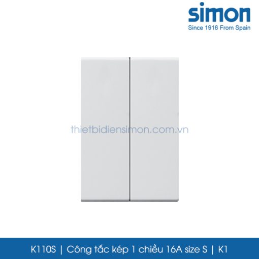 K110S Simon K1 công tắc kép 1 chiều 16A size S