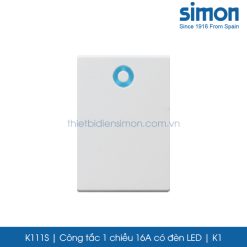 K111S Simon K1 công tắc 1 chiều 16A có đèn LED size S