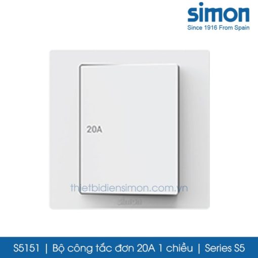 S5151 Simon S5 công tắc 20A 1 chiều đơn