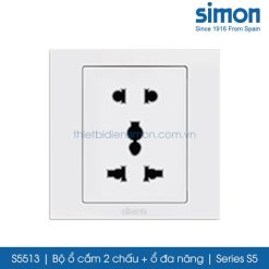 S5513 Simon S5 ổ cắm 2 chấu 16A + 3 chấu đa năng 10A