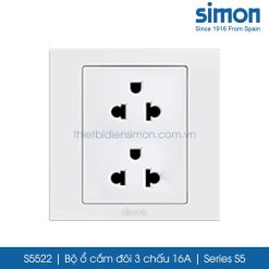 S5522 Simon S5 ổ cắm đôi 3 chấu 16A