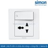 S5540 Simon S5 ổ cắm 3 chấu đa năng 10A + hạt công tắc 16A