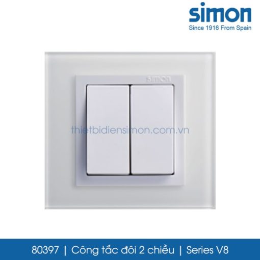 80397 Simon V8 công tắc đôi 2 chiều 16A