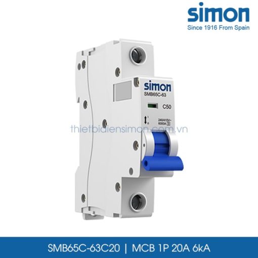 SMB65C-63C20 MCB 1P 20A 6kA Simon