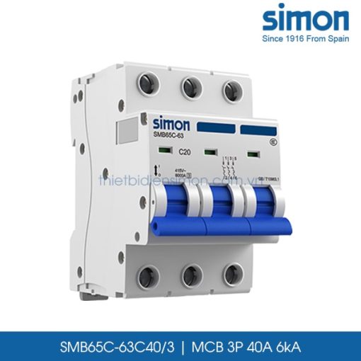 SMB65C-63C40/3 MCB 3P 40A 6kA Simon