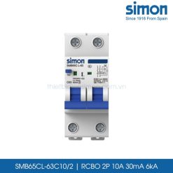 SMB65CL-63C10/2 RCBO 2P 10A 30mA Simon