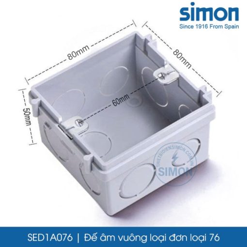 SED1A076 Đế âm vuông đơn loại 76